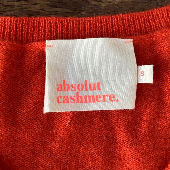 Absolut Cashmere Poncho Sweater Camille Orange Small 100% Cashmere Oversized - Picture 2 of 9